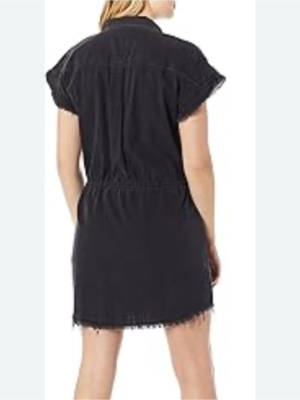 PAIGE Jaylin button-down denim shirt dress in a faded black wash - Picture 3 of 11